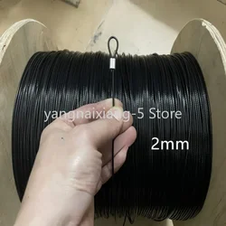 0.38-6mm 20M-100M Black Nylon or PVC Coated Built-In 304 Stainless Steel Wire Rope, Sea Fishing Line Chain Hook Line Crystal