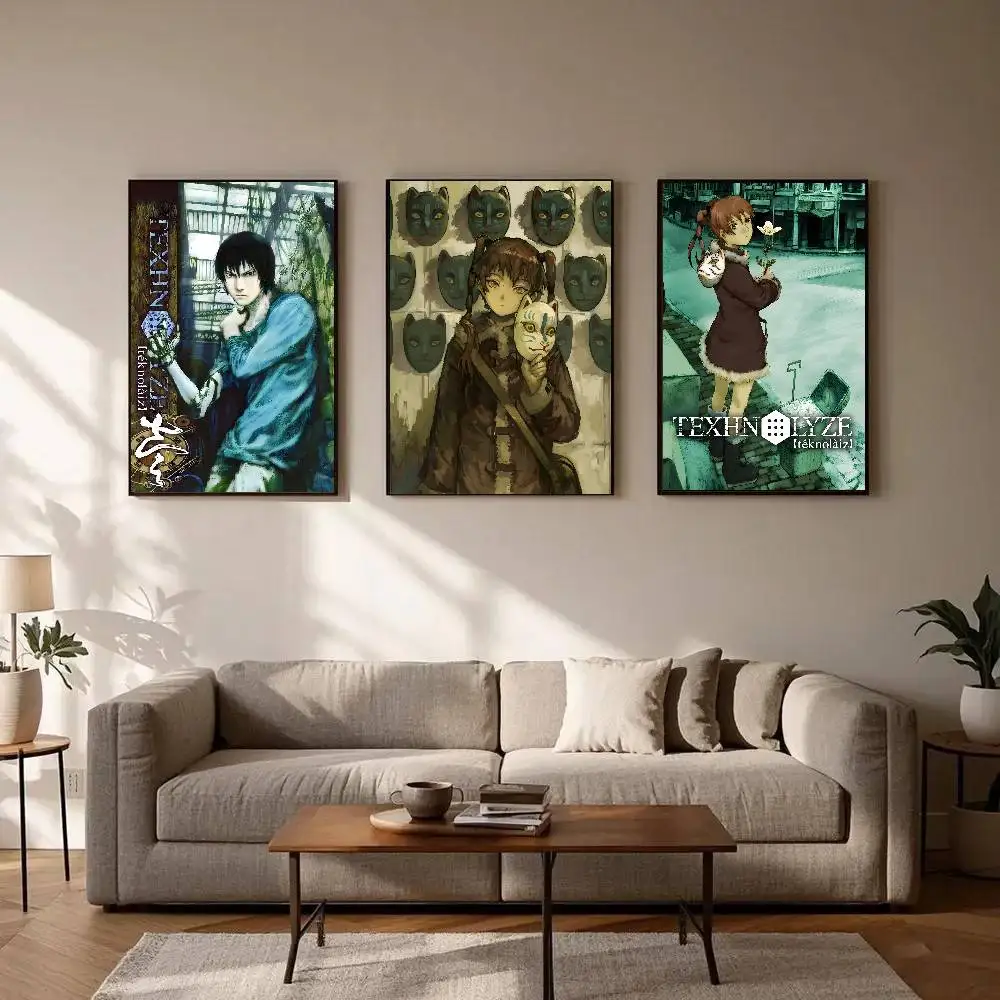 T-Texhnolyze Science Fiction Thriller Animation Poster Art Sticky Wall Waterproof Home Living Room Bedroom Bar Aesthetic Decorat