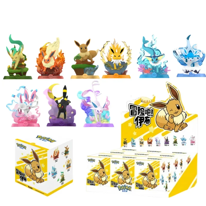 新しいアニメポケモンファンズムオリジナルアドベンチャーイーブイファミリースーツブラインドボックス-flareon-espeon-sylveon-アクションフィギュア-collectiontoy-ギフト