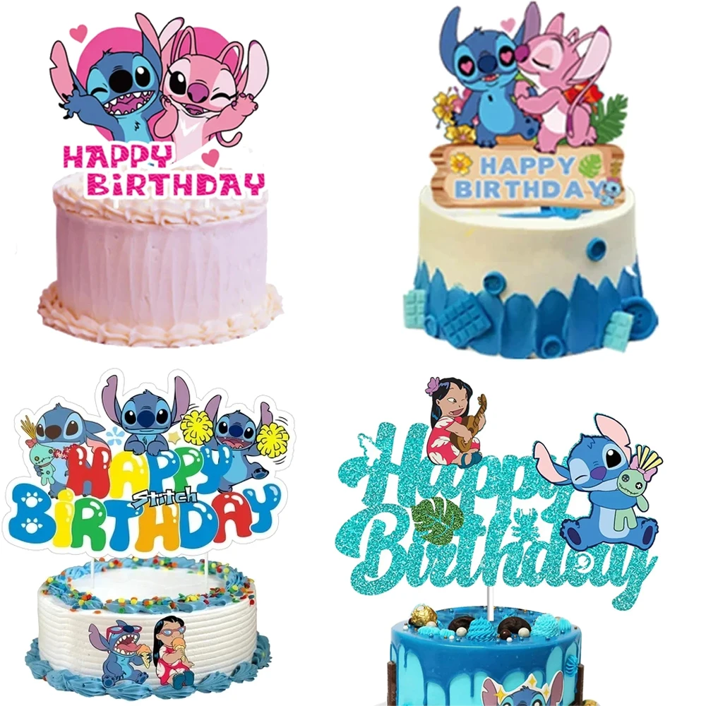 

1pcs/lot Stitch Theme Cake Decoration Cake Card Topper Kids Boys Birthday Party Supplies Baby Shower Cupcake Picks