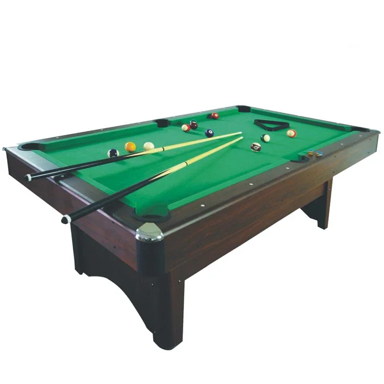 High Quality Pool Table Custom Size Green Cloth Snooker Cushion Made Rubber Slate Includes Cue Plastic