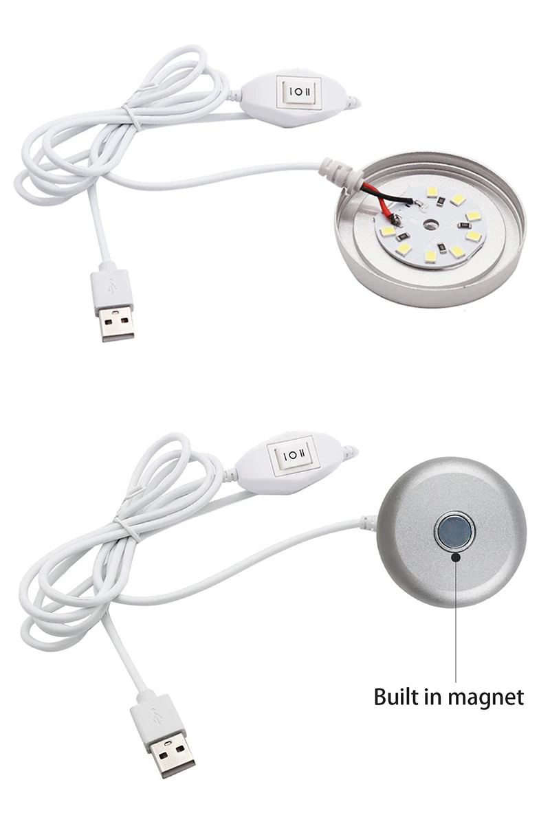 3W 5W USB Mini Night Light Portable Magnet LED Blub 1.5m USB Cable Book Reading Light with Switch for Children Dormitory Bedroom