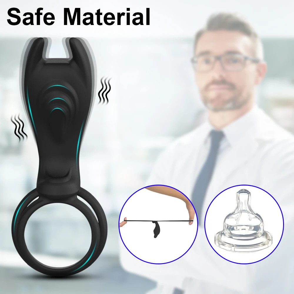 Вибрирующая женская секс-игрушка с дистанционным управлением для мужчин, пар, кольцо на два члена, кольцо для взрослых