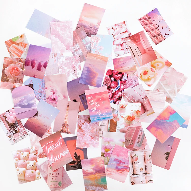 50 sheets Rose Sky dusk Decorative Sticker Scrapbooking diy Stick Label Diary Stationery Album Journal scenery flower Stickers