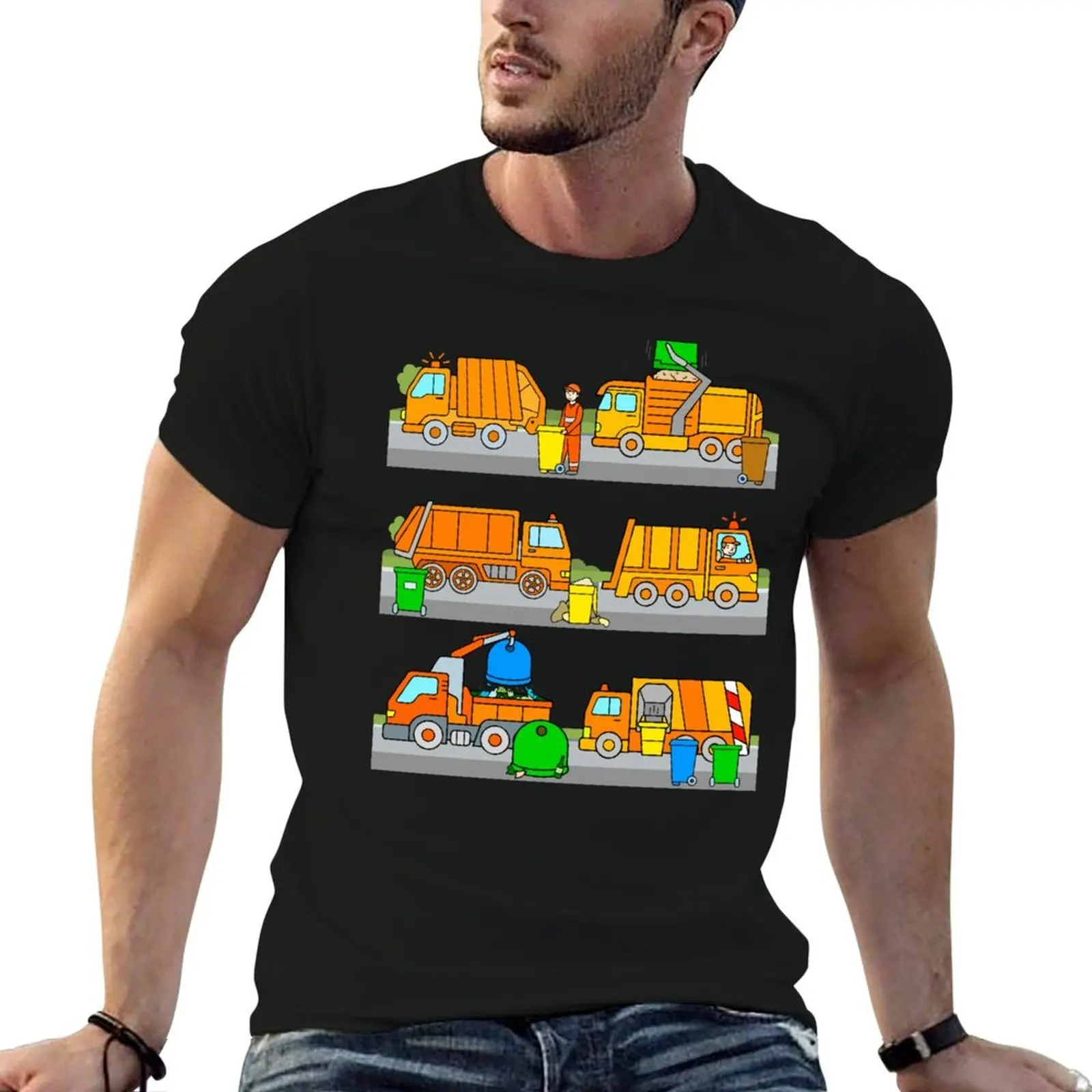 Kids Trash Trucks Garbage Vehicles T-Shirt luxury designer animal prinfor boys plain black t shirts men