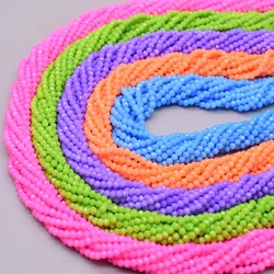 Fluorescence color 2 3 4mm Glass Beads Dyeing Rondelle Crystal Beads Faceted Loose Spacer Beads for Jewelry Making DIY Handmade