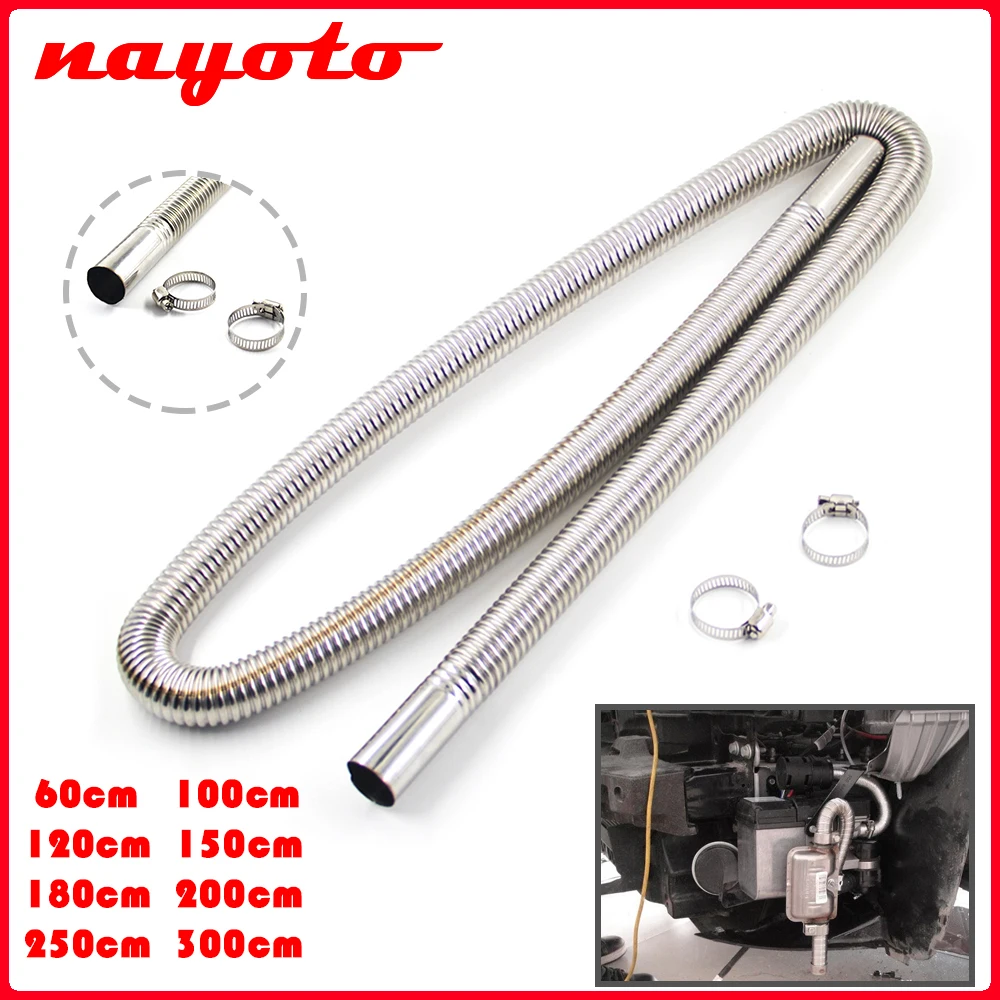 60cm 100cm 120cm 150cm 200cm 250cm 300cm Air Parking Heater Diesel Heater Stainless Steel Exhaust Pipe Clamps Hose Tube Vent