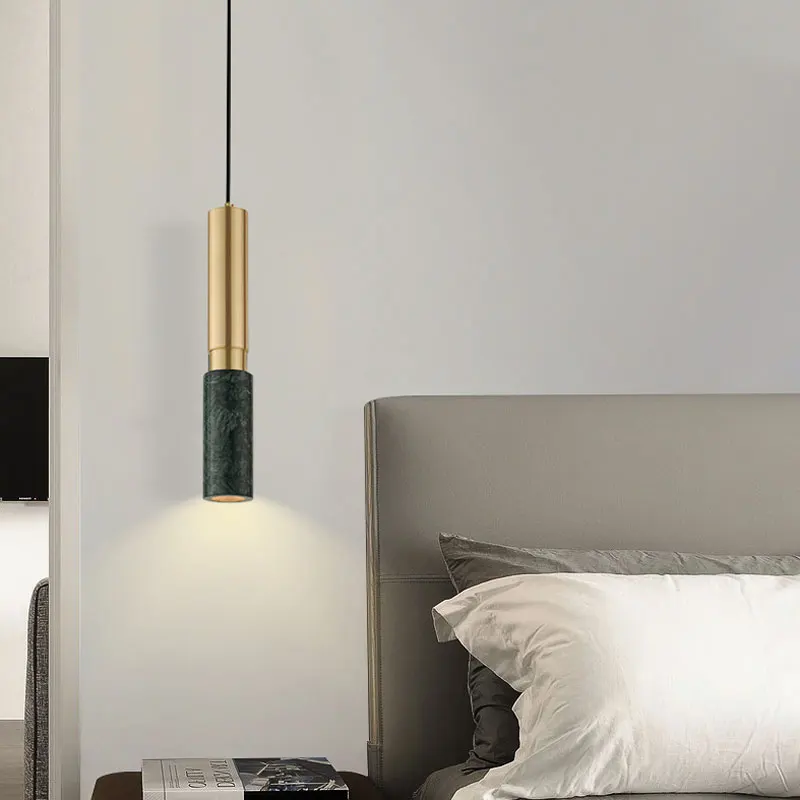 Lampadario in marmo di lusso nordico personalizzato ristorante reception bancone Bar camera da letto comodino apparecchio di illuminazione in ferro