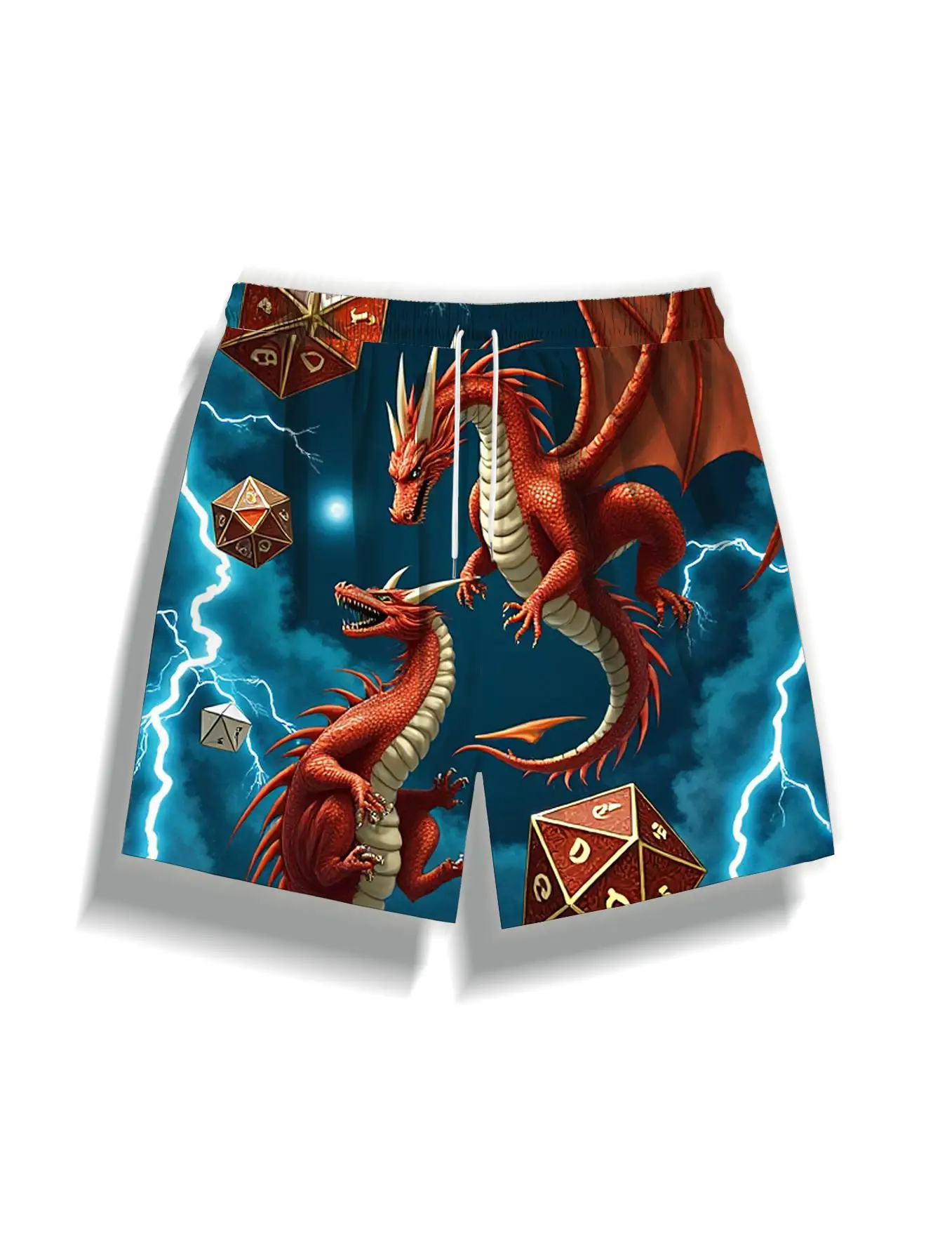 1pcs Men's Short swim trunks2026 Summer 3D Printed Short sleeve Quick drying Breathable sport running baggy pants Polyester