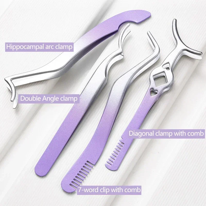 Clip per estensione ciglia finte Pinzette per ciglia Strumenti di bellezza per trucco Applicatore per ciglia finte Pinzette Aiuti Strumenti per piegaciglia