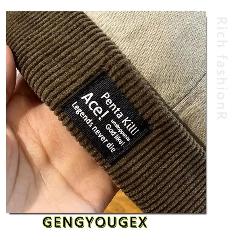Y2K Vintage Beanie Mütze ohne Visier Docker Brimless Hüte Retro Dome Cord für Männer Frauen Hip Hop Streetwear Winter Herbst Cap – Detail 18