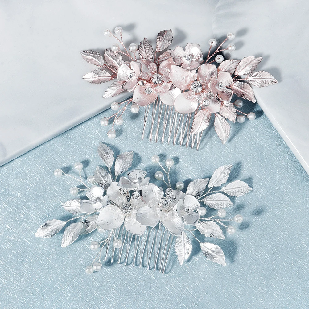 

Women Wedding Clip Bride Side Comb Rhinestone Flower Headpiece Bridal Hair Accessories Lightweight Durable Hairpin For Women
