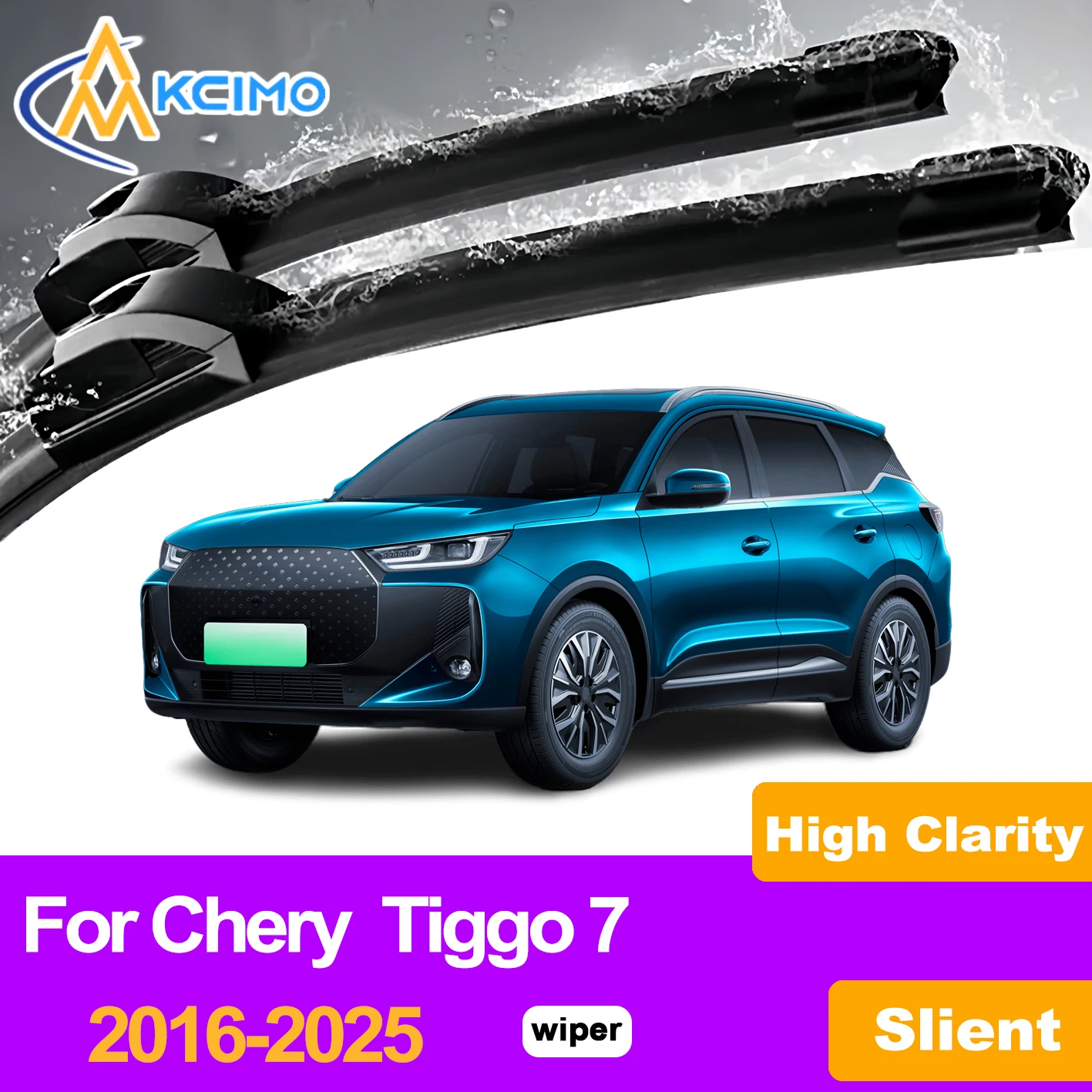 

KCIMO 2PCS Front Windshield Wiper Blades For Chery Tiggo 7 2016-2025, Silent Clean Durable Rubber Wiper Blades Car Accessories