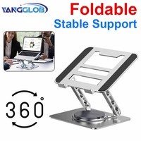 Aluminum Alloy Laptop Tablet Stand for Macbook Air Pro 360 Rotating Adjustable Soporte Laptop Riser Notebook Desktop Bracket