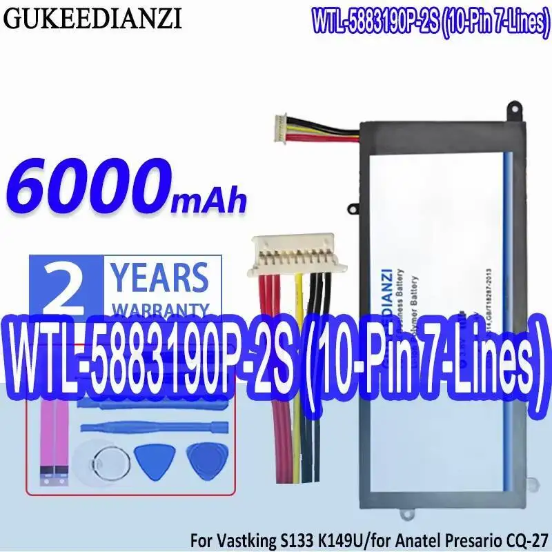 

Battery Wtl-5883190P-2S 10-Pin 7-Lines For Vastking S133 K149U For Axioo Mybook Pro P421 For Anatel For Presario CQ-27 5883190P