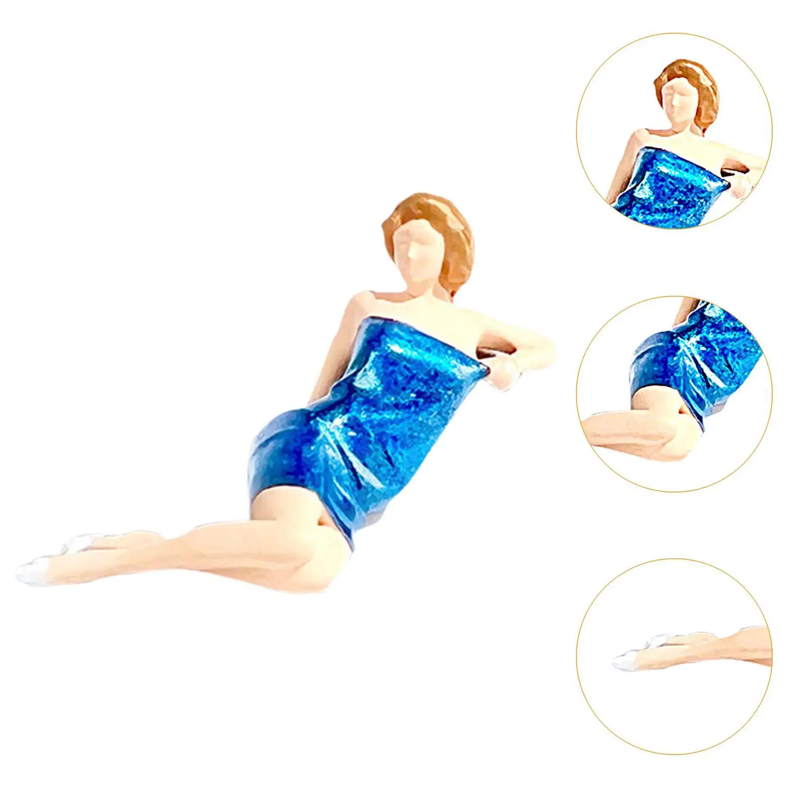 Sitting Posture Women Figures 1:64 Hand Painted People Figure Collectibles Diorama Character Figure for DIY Scene Accessories