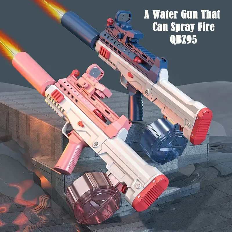 New Water Gun Electric LED Spurt Fire QBZ95 Pistol Shooting Toy Full Automatic Summer Water Beach Toy For Kids Boys Adults Gift