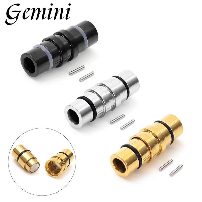 10Pcs 316L Stainless Steel Magnetic Clasp Mirror Finish Hole 5mm Leather Cord Clasp Magnet DIY Jewelry Making Bracelet Component