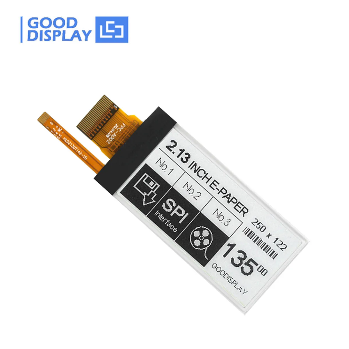 SPI de papel electrónico de 2,13 pulgadas, 250x122, compatible con luz frontal EPD de actualización rápida de 1,5 s, GDEY0213B74-FL11