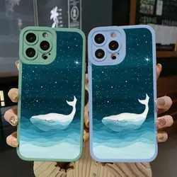 Whale Fish Wave Sea Phone Case for iphone 13 14 12 11 Pro Max Lighthouse for iphone X XR XS 8 7 Plus SE 2020 Soft Silicone Cover
