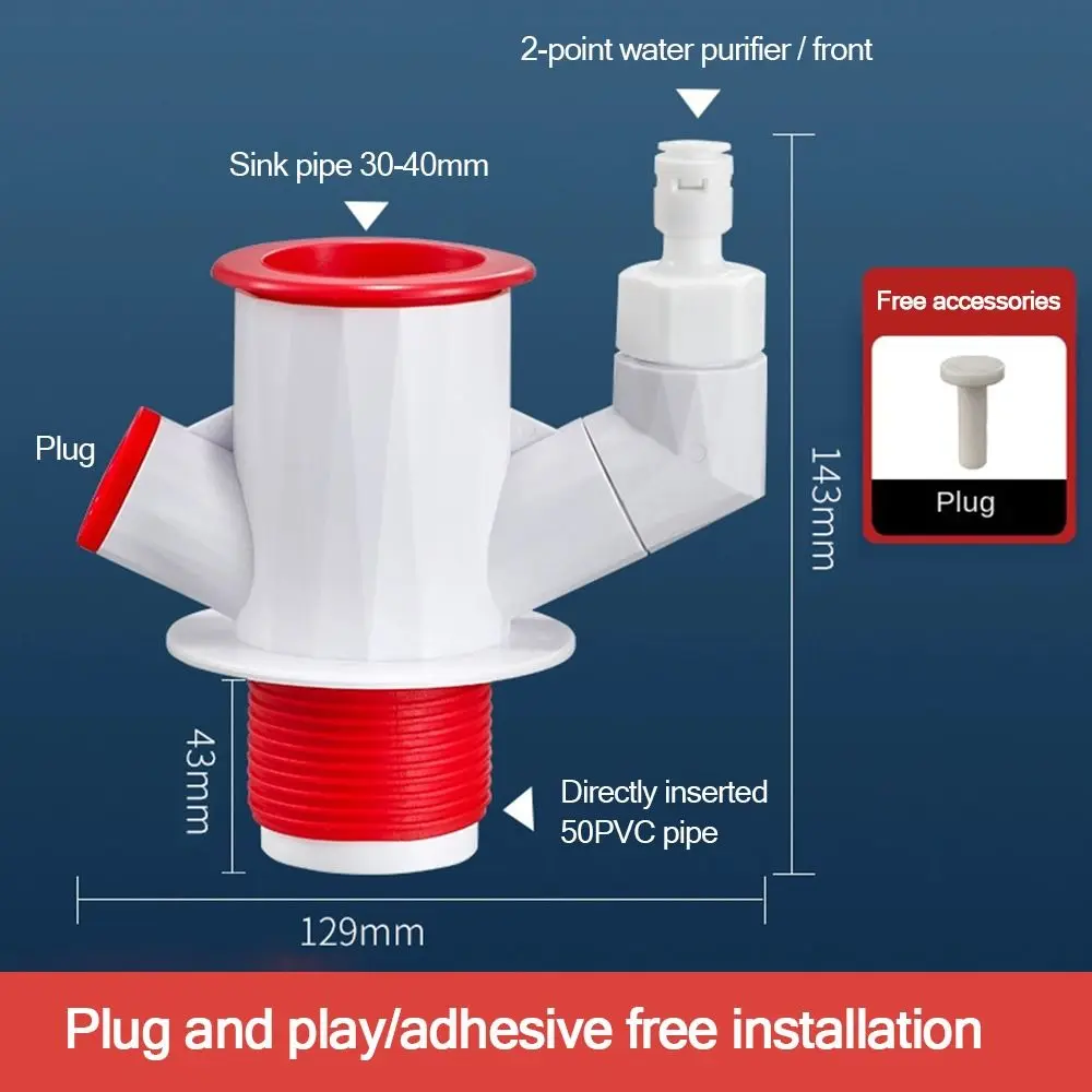 Anti-Geruch Waschbecken Abflussrohr Adapter Dichtungsring Dual-Interface Küche Becken Kanalisation Zweig Multifunktional