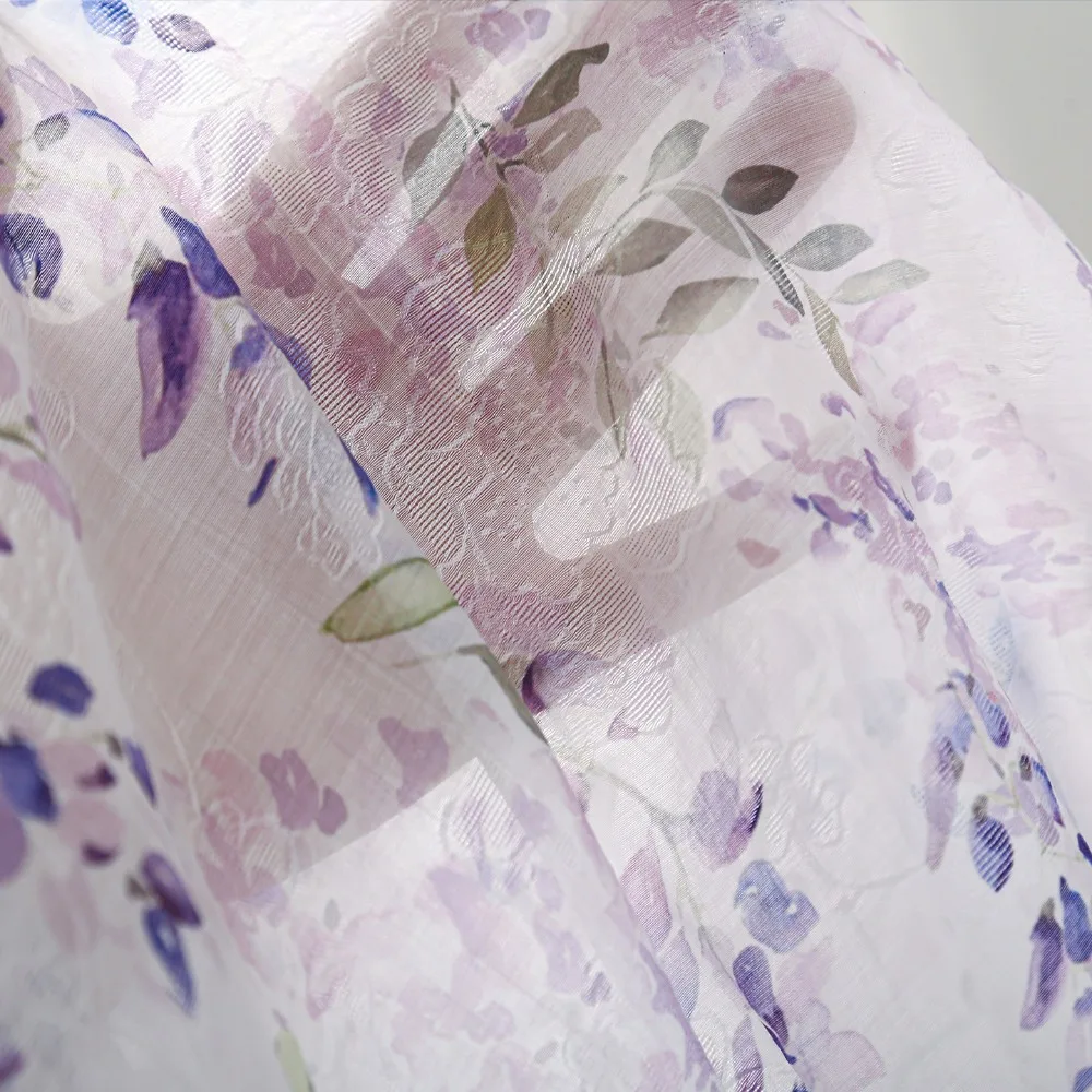 

Wisteria Flower Poplin Tensil Jacquard Fabric Retro Chinese Style Cheongsam Dress Hanfu DIY Fabric Telas Por Metro Tissus Coutu