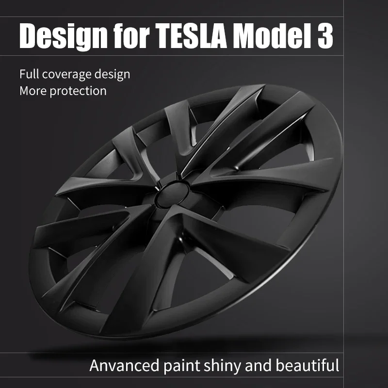 For TESLA Model 3 2017-2023 18 Inch 4PCS Arachnid Wheel Cover Hubcaps Cap Body Kit Only for Model 3 Wheel Cover Accessories