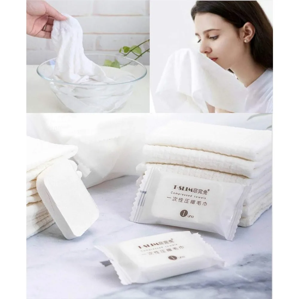 

Compressed Cotton Towel Tablets for Travel Camping Hiking Sports Portable Disposable Thicker Larger 20 Count