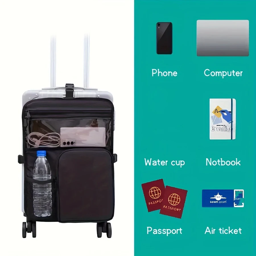 Pouch Add Pockets To Your Hardcase Carry On Luggage, Storage Passport, Bottles, Including Up To 16in Laptop