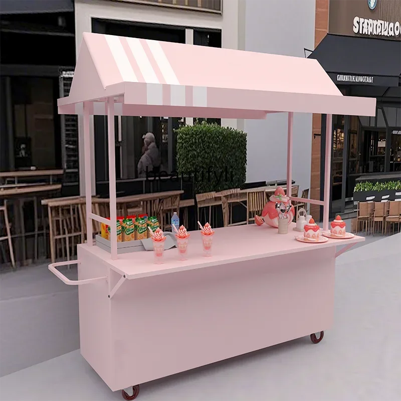 

Z189 A56 Поплавковый киоск из кованого железа, мобильный рынок, торговый центр, уличный рекламный киоск для ночного рынка, тележка