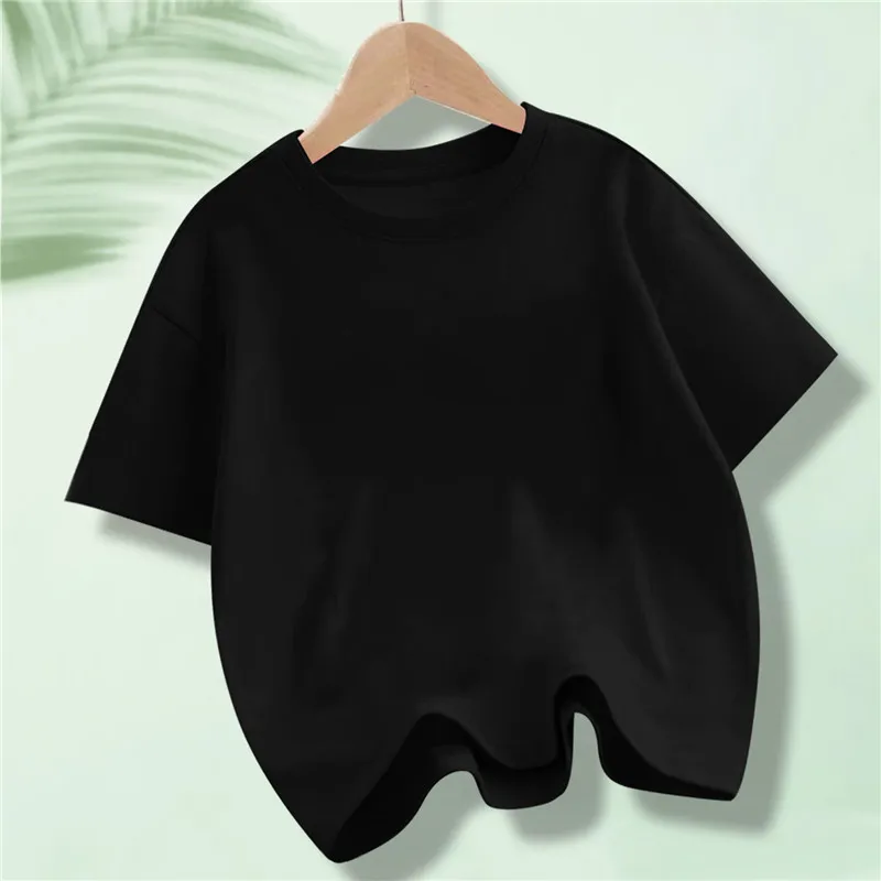 Kinder-Baumwoll-Kurzarm-T-Shirt für Kinder im Sommer, einfarbig, Rundhals-Tops für Jungen und Mädchen – Detail 9