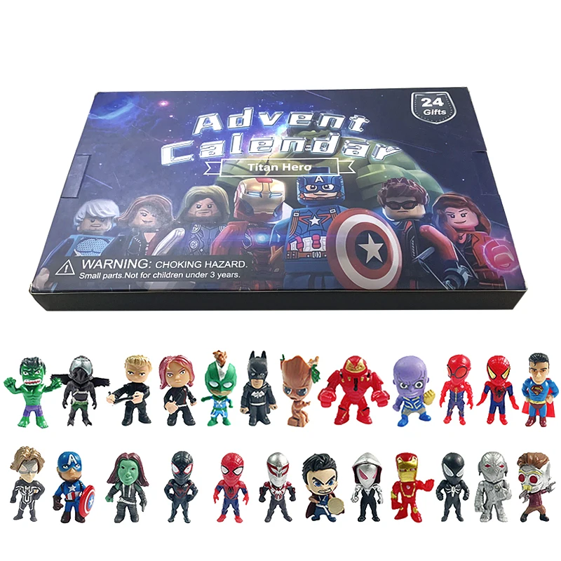 Calendario dell\'avvento Disney Funkopop Avengers Spiderman Iron Man Anime Kawaii Minifigures bambole modello bambini giocattoli di natale regali