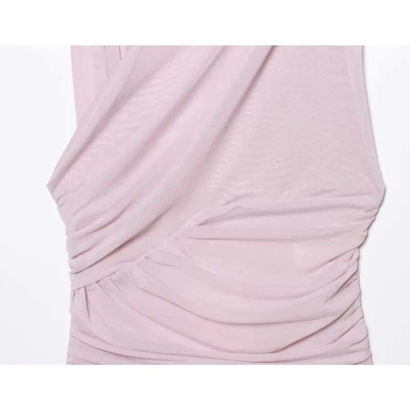 HipSeam-Body plisado para mujer, mono Sexy de tul con espalda descubierta y cuello Halter, monos con parte inferior tipo Tanga estilo playero