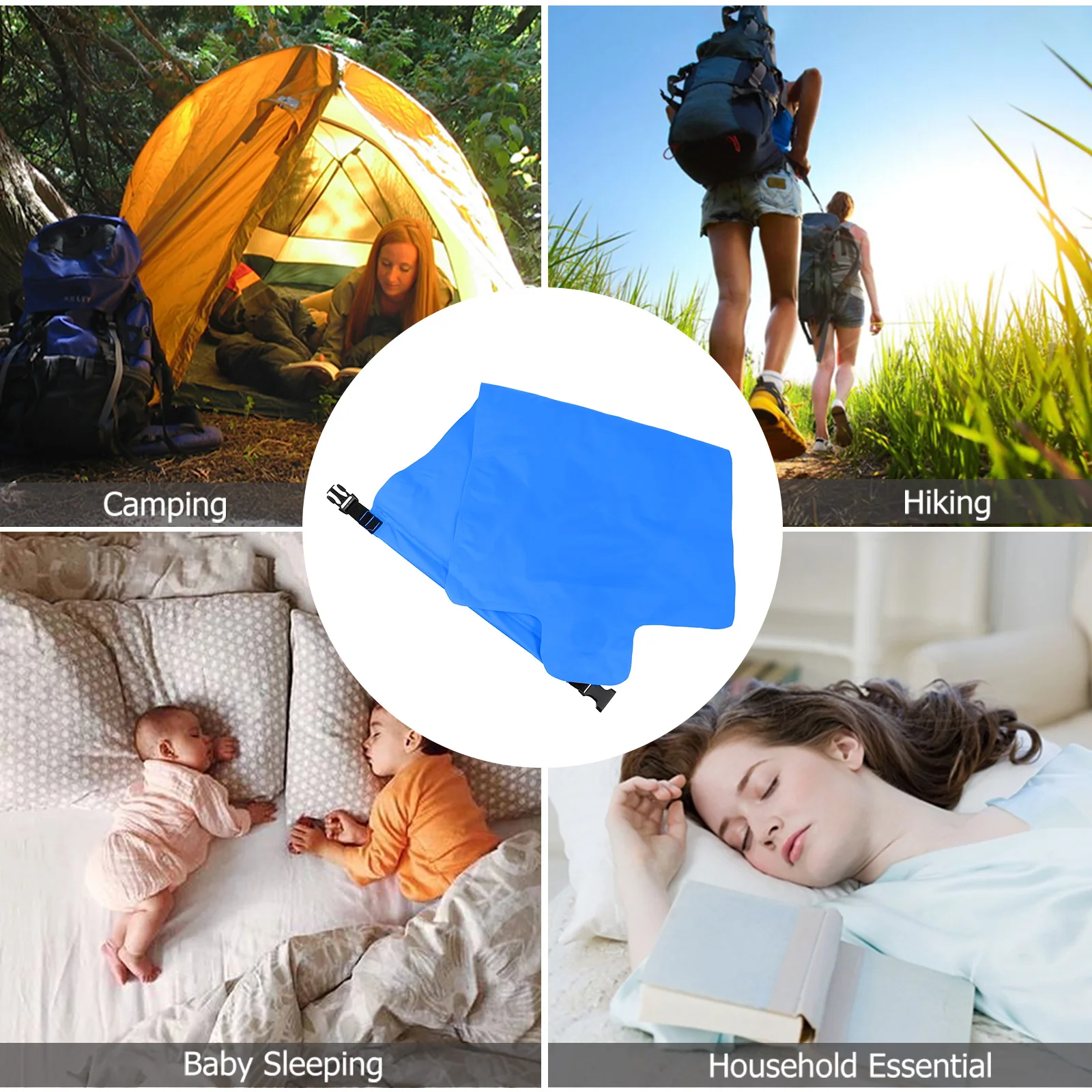 

Inflatable Water Bag TPU Foldable Camping Waterproof Type Manual Inflate Deflate Lightweight Outdoor Air Bag