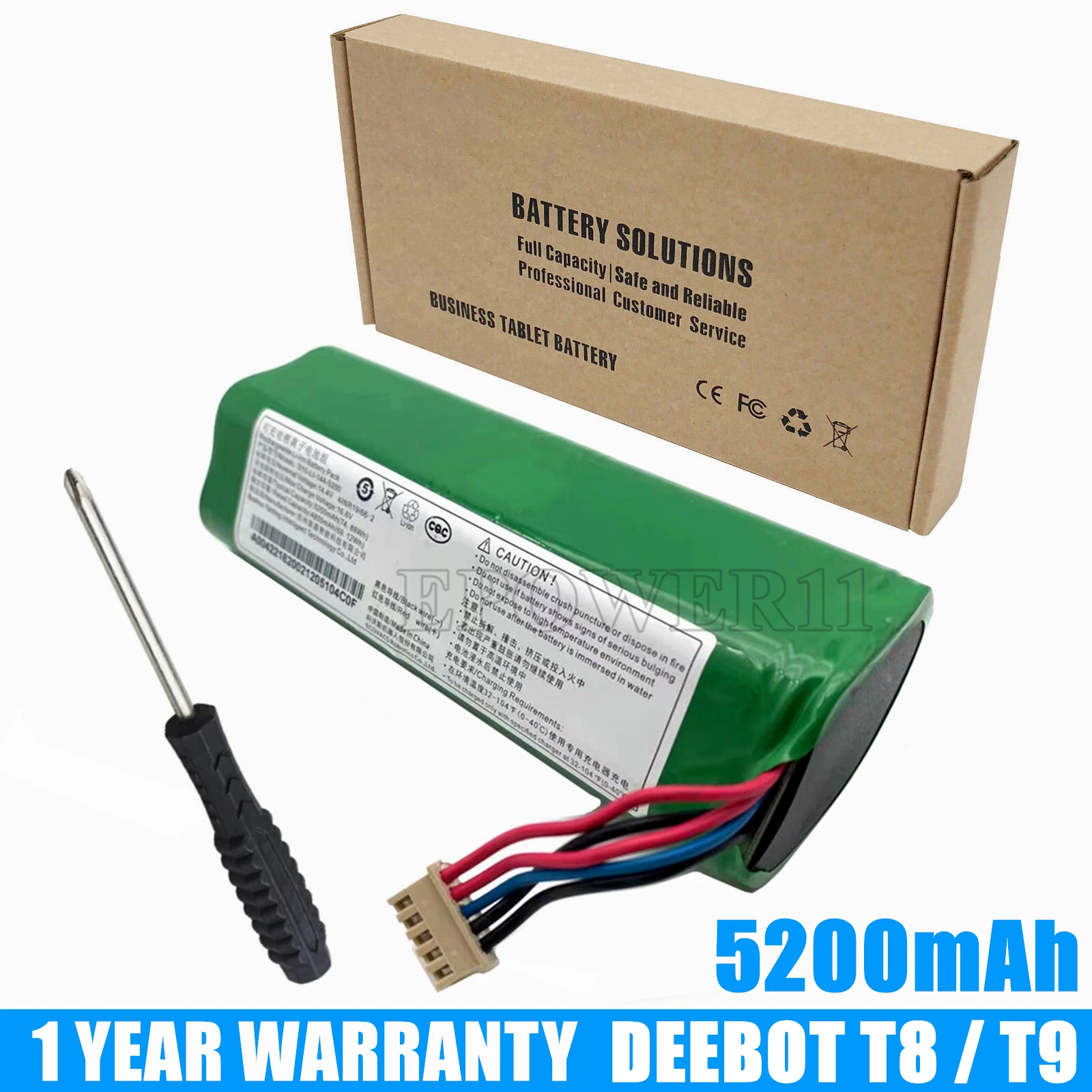 

5200mAh OEM New Battery For Ecovacs Deebot T5 T8 T9 T9+ AIVI Prower MAX T10 T20 X1 X2 Robot Vacuum