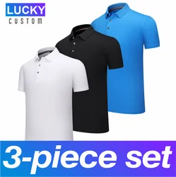 Men's Short Sleeve Polo Shirts Casual Chiffon Shirts Lapel Tops 3 Pack 4Xl