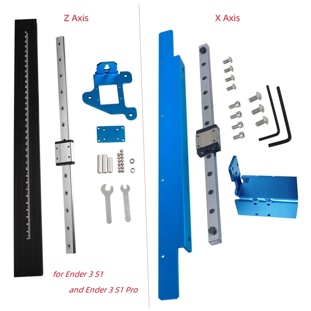 

2PCS 3D Printer Upgrade Part High Precision Ender-3 S1 Pro Linear Rail Kit X Axis Z Axis Linear Guide Kit for Ender-3 S1/Pro