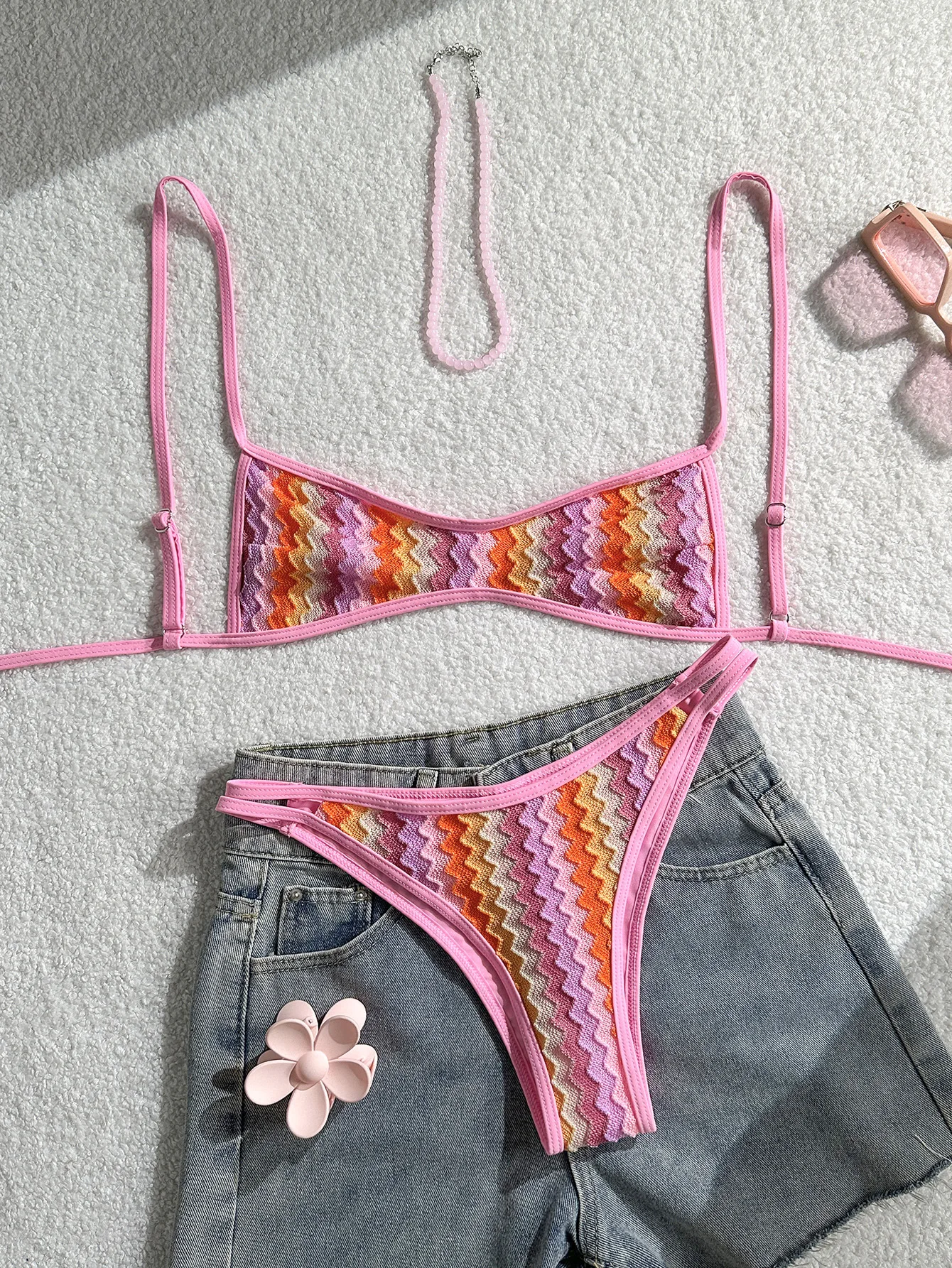 2026 Striped High Leg Cut Brazilian Bikini Female Swimsuit Women Swimwear Two-pieces Bikini set Bather Bathing Suit Swim