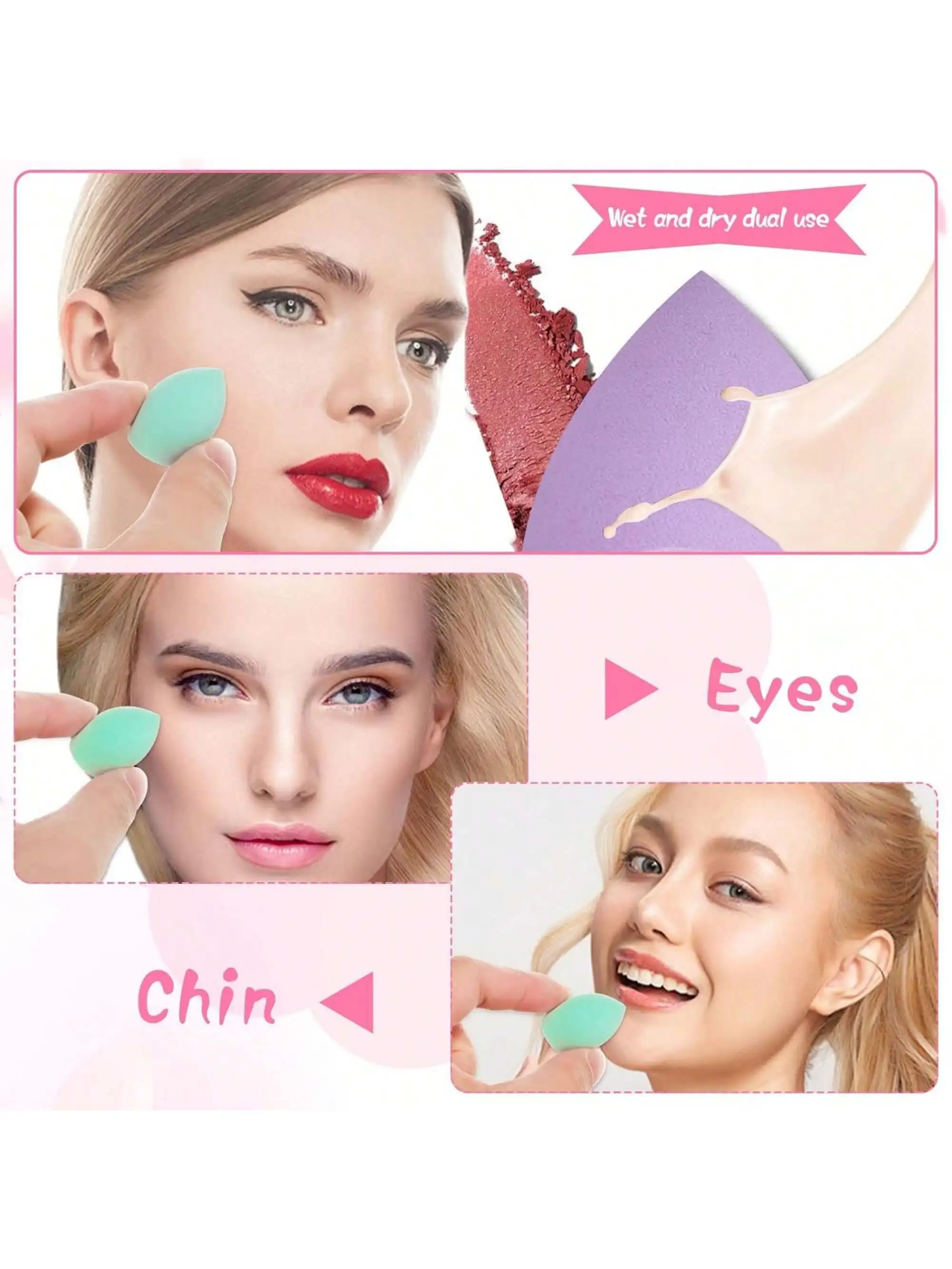 Mini Makeup Sponge Blender 40 pcs, Beauty Blender Sponge for Foundation, Powder, Concealer and Eye Shadow,Under Eyes,Highlight a