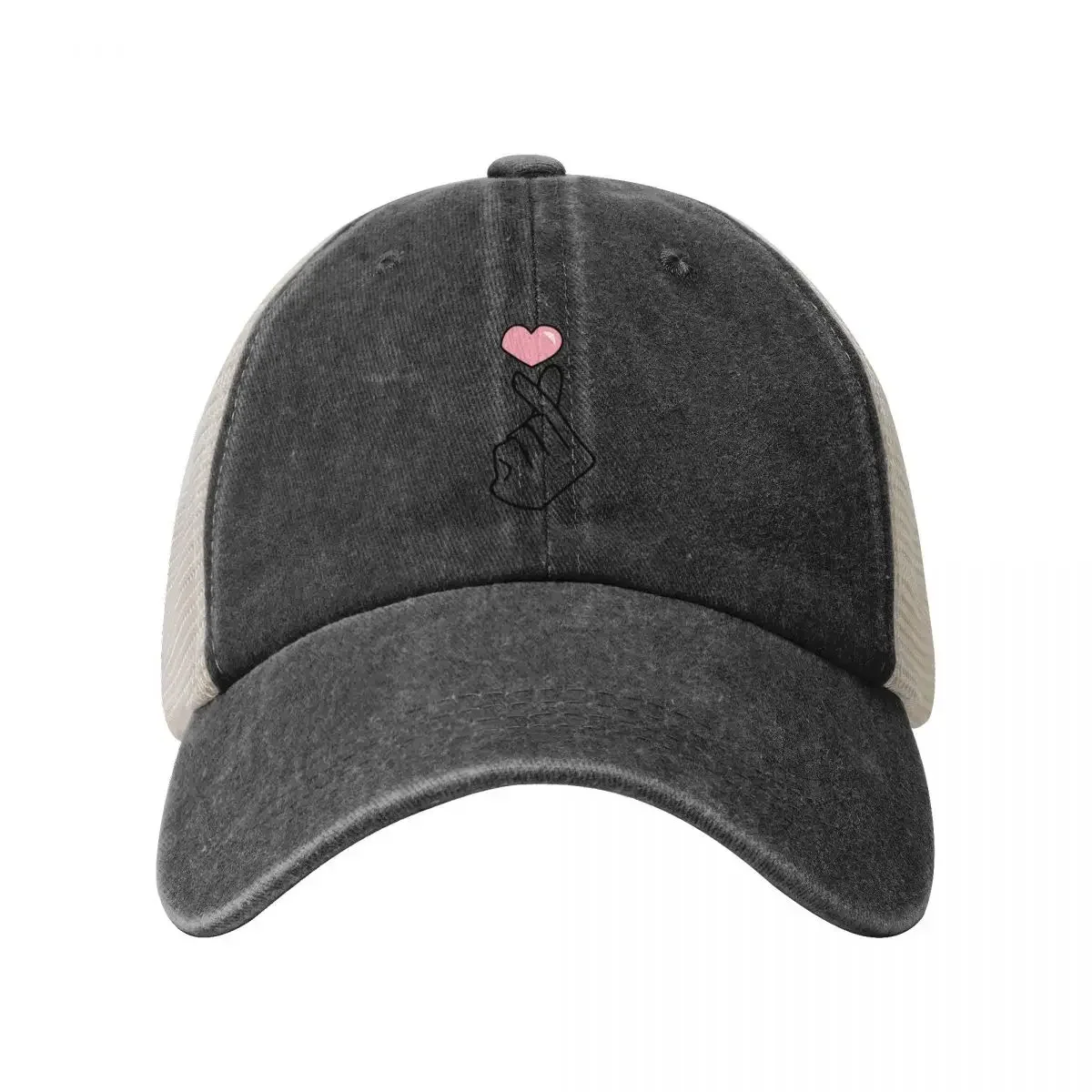 Kpop Korean Finger Heart Cowboy Mesh Baseball Cap birthday party Hat Men's Caps Women's