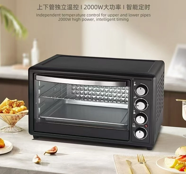 Toaster Oven Pizza Convection Oven Baking Large Capacity 48L Stainless Steel Electric Convection Oven 2000W Multi-Function