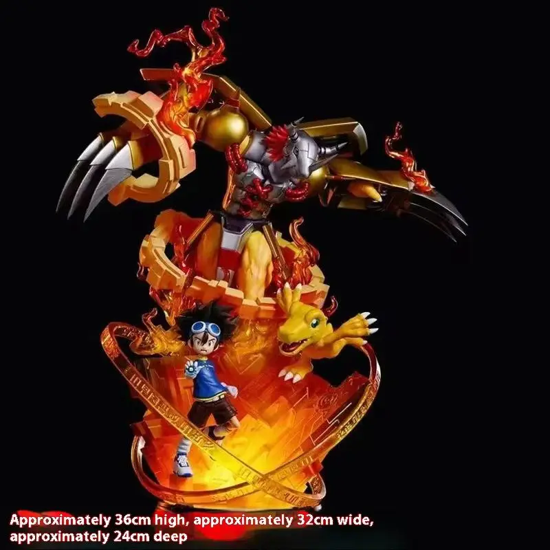 

New Digimon Anime Desktop Ornament Statue - Tyrannosaurus Beast Family Bucket Handmade GK Collectible Taiyi Yagu Battle Figure