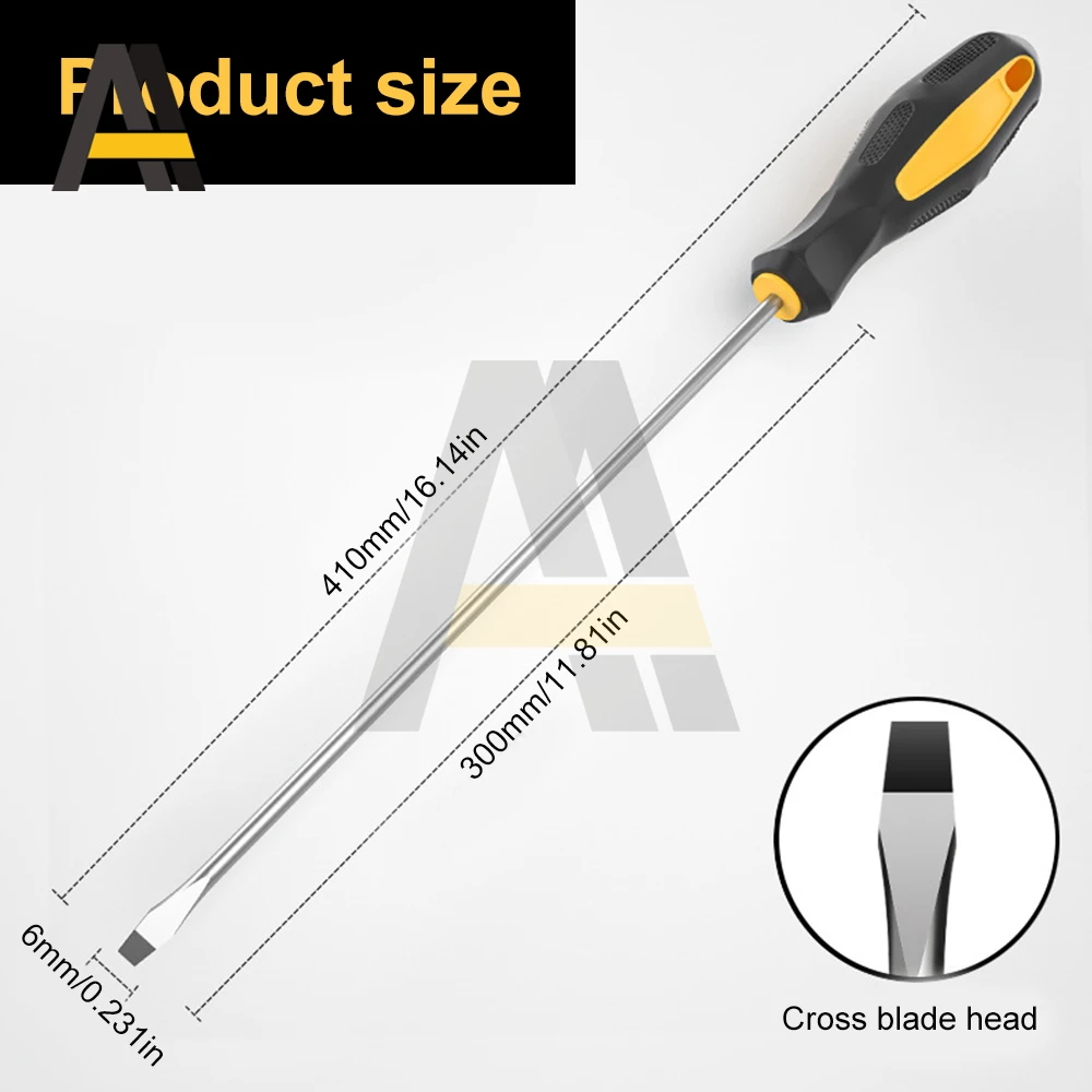 Cacciavite esteso Cacciavite a croce a taglio lungo con utensile manuale per riparazione cacciavite magnetico in gomma