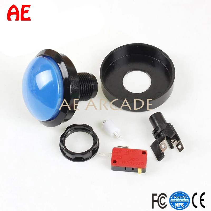 5Pcs/Lot 60mm Dome Shaped LED Illuminated Push Buttons For Arcade Coin Machine Operated Games Crane Children's Machine