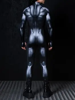 Ny Halloween-par Cyberpunk Muskler Svart Mode Sexig Tajt Bodysuit Semesterfest Vuxen Nattklubb Scen Rollspelsdräkt 10 best sales Ash costume - №4