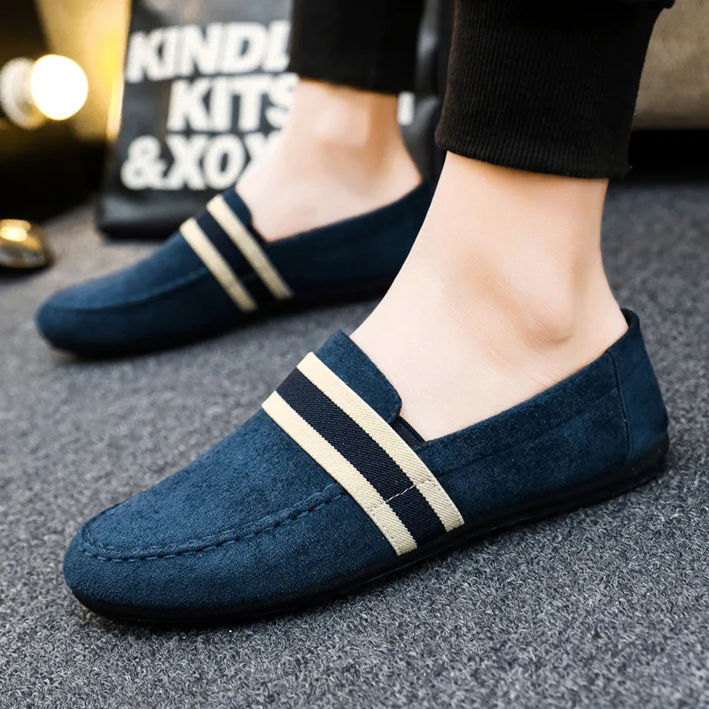 Männer Schuhe schwarz blau Slipper schlüpfen auf männliche Schuhe Adulto fahren Mokassin weiche bequeme Freizeit schuhe Männer Turnschuhe Wohnungen