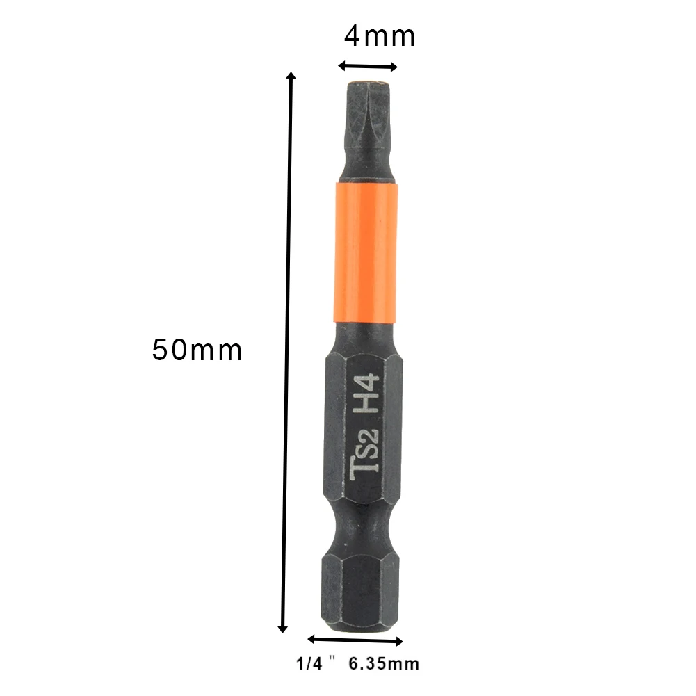 1 4 pulgadas Hex 50mm 1,96 pulgadas negro naranja H1.5-H6 cambio rápido vástago hexagonal destornillador Bit taladro eléctrico magnético