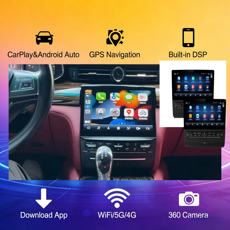 Car Radio With Wireless CarPlay/Auto GPS Navigation Multimedia Player For Maserati President 2013-2020 Android Audio Screen DSP
