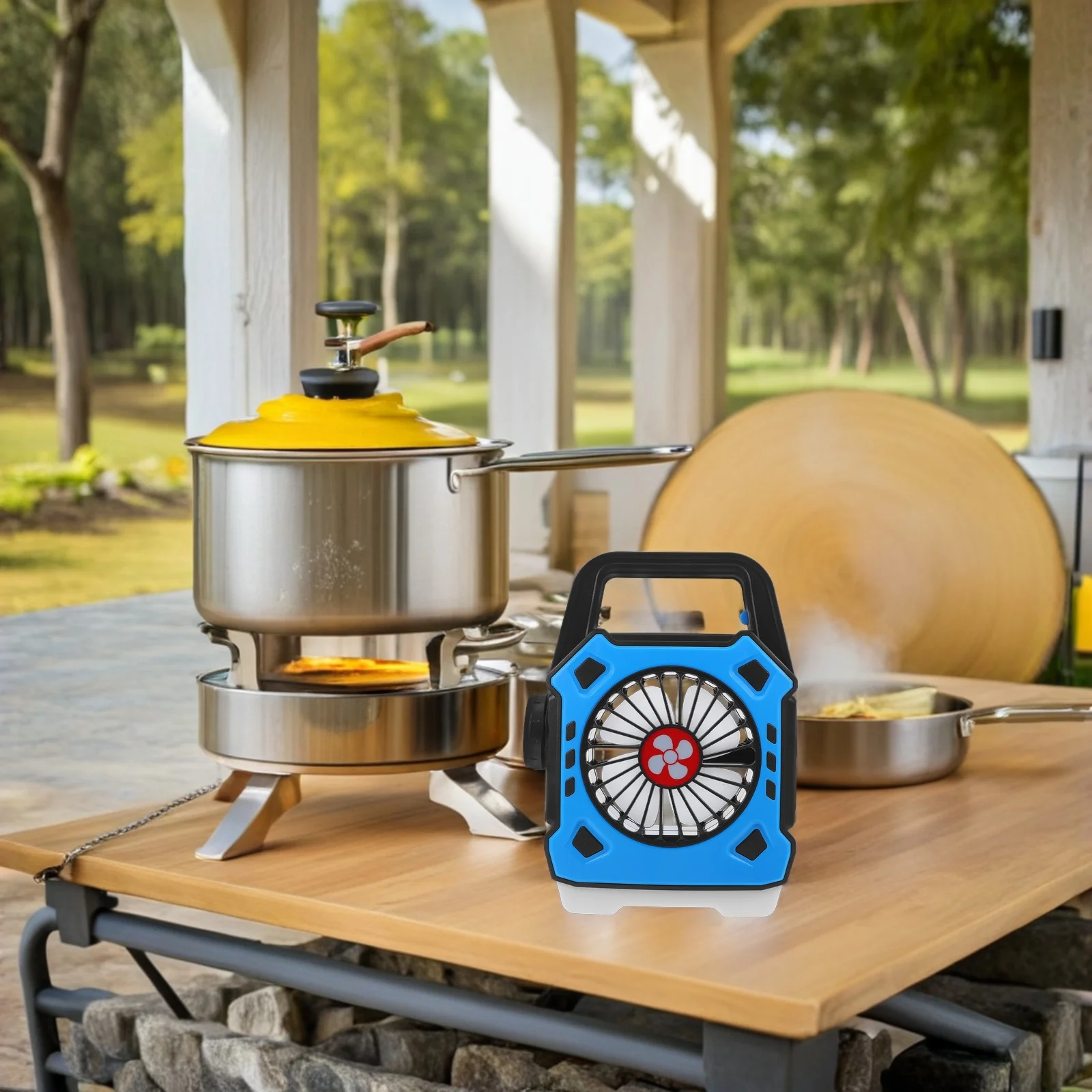 

Portable Multifunction Fan Lamp Rechargeable Small Handheld Fan for Outdoor Camping Hiking Emergency Worksite LED Light Silent