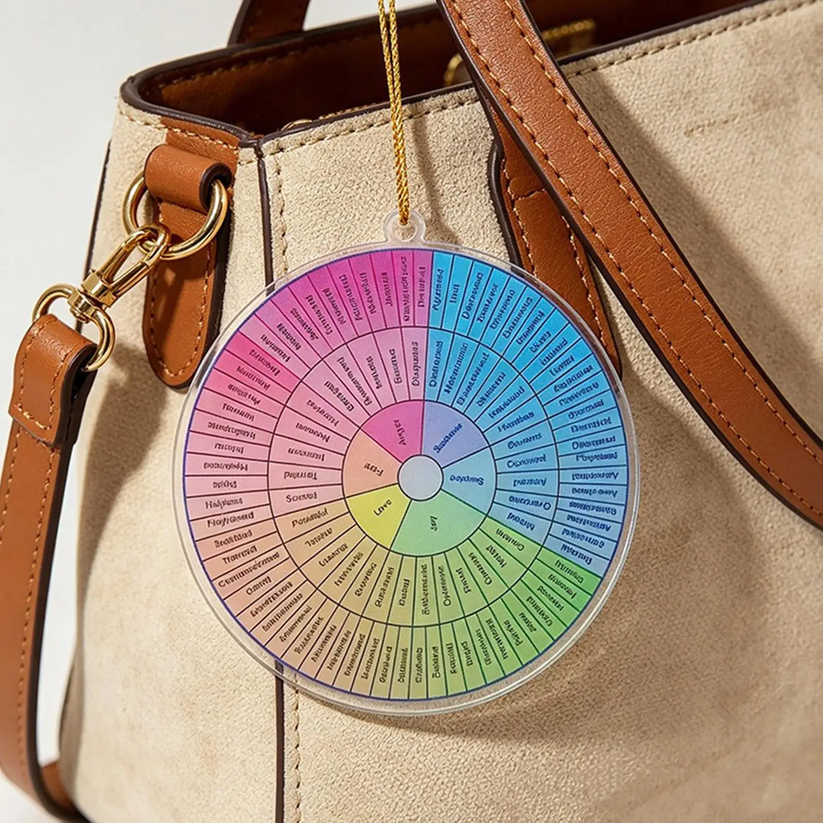 Feelings Wheel Keychains Mental Health Colorful Round Acrylic Feelings Wheel Keychain Accessories For Daily Outing Personal
